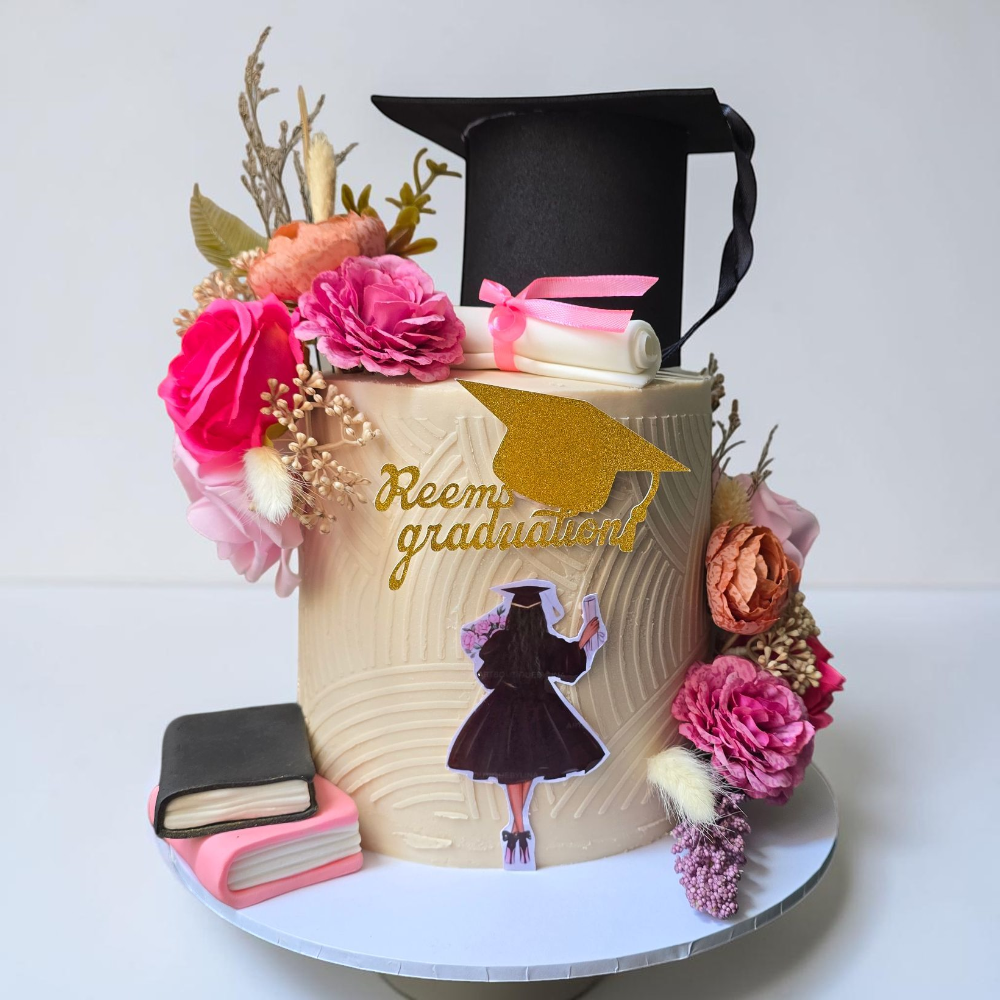 Floral Graduation Cake
